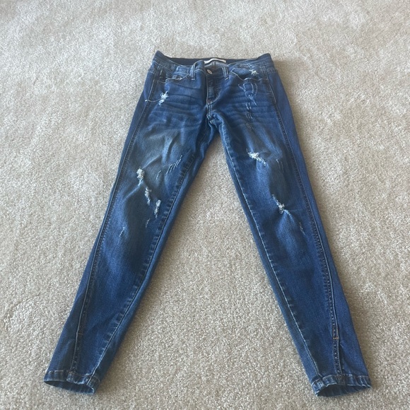 KanCan distressed ankle slit‎ skinny jeans. Women size 3/25 - Picture 11 of 14